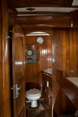 sailboat interior, berth, head, toilet